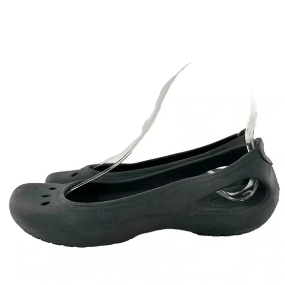 Crocs womens ballet flats size 5 black rubber balletcore - Picture 4 of 11